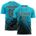 Fragment Art Lakes Blue Sublimation Soccer Jersey Custom Uniform Black-White Abstract Fragment Art Lakes Blue Sublimation Soccer Jersey Custom Uniform Black-White Abstract