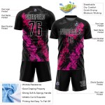 Soccer Dripping Pink Art Jersey Splatter Black Hot Custom Sublimation Uniform Pink-Deep Soccer Dripping Pink Art Jersey Splatter Black Hot Custom Sublimation Uniform Pink-Deep