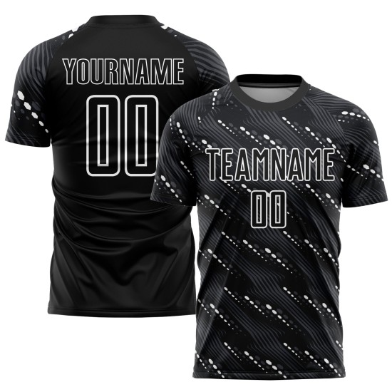 Jersey Custom Uniform Sublimation Black White Soccer Jersey Custom Uniform Sublimation Black White Soccer
