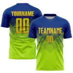Jersey Green-Orange Custom Soccer Sublimation Uniform Neon Royal Jersey Green-Orange Custom Soccer Sublimation Uniform Neon Royal