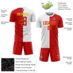 Red-Gold White Fashion Soccer Uniform Jersey Sublimation Split Custom Red-Gold White Fashion Soccer Uniform Jersey Sublimation Split Custom