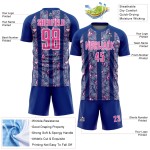 Jersey Pink-White Sublimation Uniform Custom Royal Soccer Flowers Jersey Pink-White Sublimation Uniform Custom Royal Soccer Flowers