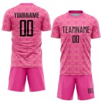 Uniform Sublimation Black-Medium Jersey Pink Soccer Geometric Shapes Custom Pink Uniform Sublimation Black-Medium Jersey Pink Soccer Geometric Shapes Custom Pink