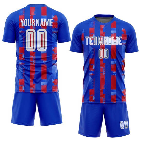 Soccer Jersey Sublimation Home White-Red Royal Custom Uniform Soccer Jersey Sublimation Home White-Red Royal Custom Uniform