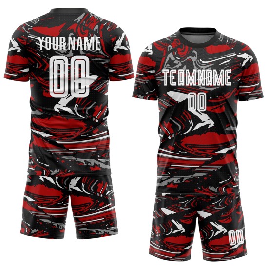 Uniform Sublimation White-Red Soccer Custom Jersey Figure Uniform Sublimation White-Red Soccer Custom Jersey Figure