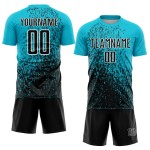 Fragment Art Lakes Blue Sublimation Soccer Jersey Custom Uniform Black-White Abstract Fragment Art Lakes Blue Sublimation Soccer Jersey Custom Uniform Black-White Abstract