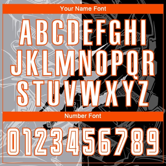 Graffiti White Scratch Black Gray-Orange Pattern Sublimation Custom Uniform Jersey Soccer Graffiti White Scratch Black Gray-Orange Pattern Sublimation Custom Uniform Jersey Soccer