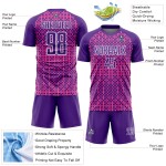 Geometric Pink-White Uniform Jersey Shapes Custom Soccer Purple Abstract Sublimation Geometric Pink-White Uniform Jersey Shapes Custom Soccer Purple Abstract Sublimation